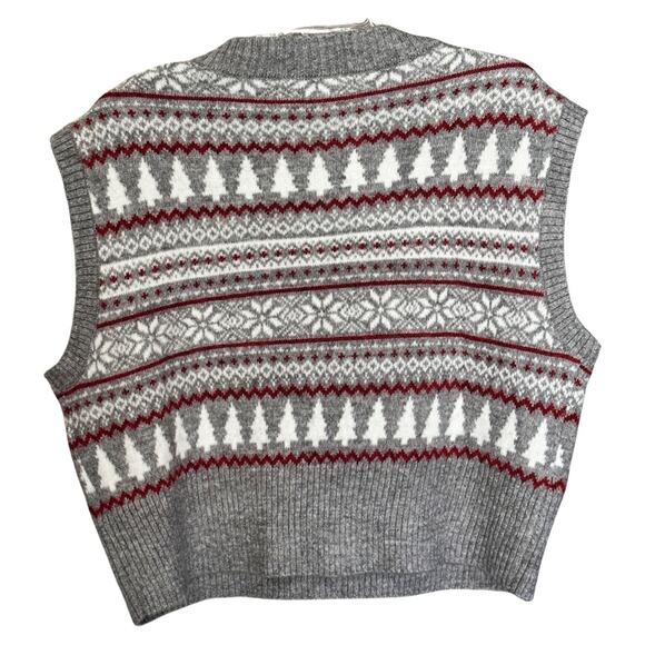 NWOT London Kaye Cropped V Neck Sleeveless Holiday Sweater - Picture 2 of 3